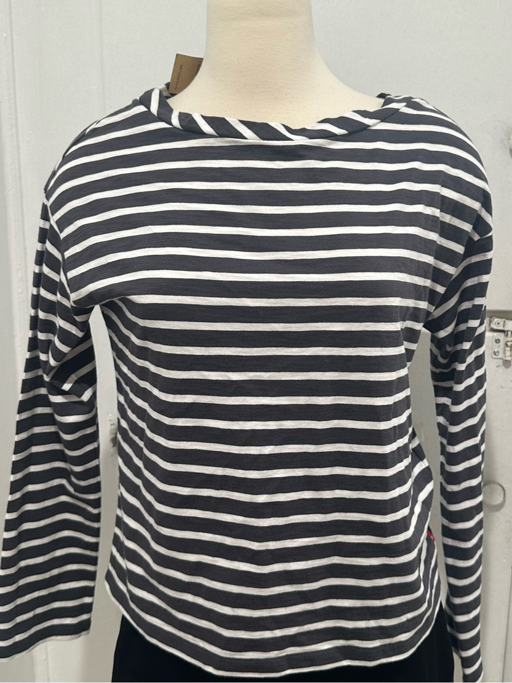 Levi's Black & White Striped Long-Sleeve Top